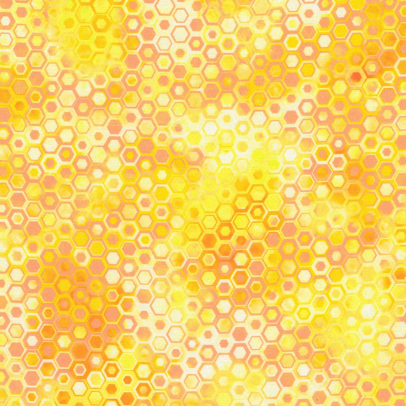 Robert Kaufman Phantasma Hexagons Sunshine Fabric