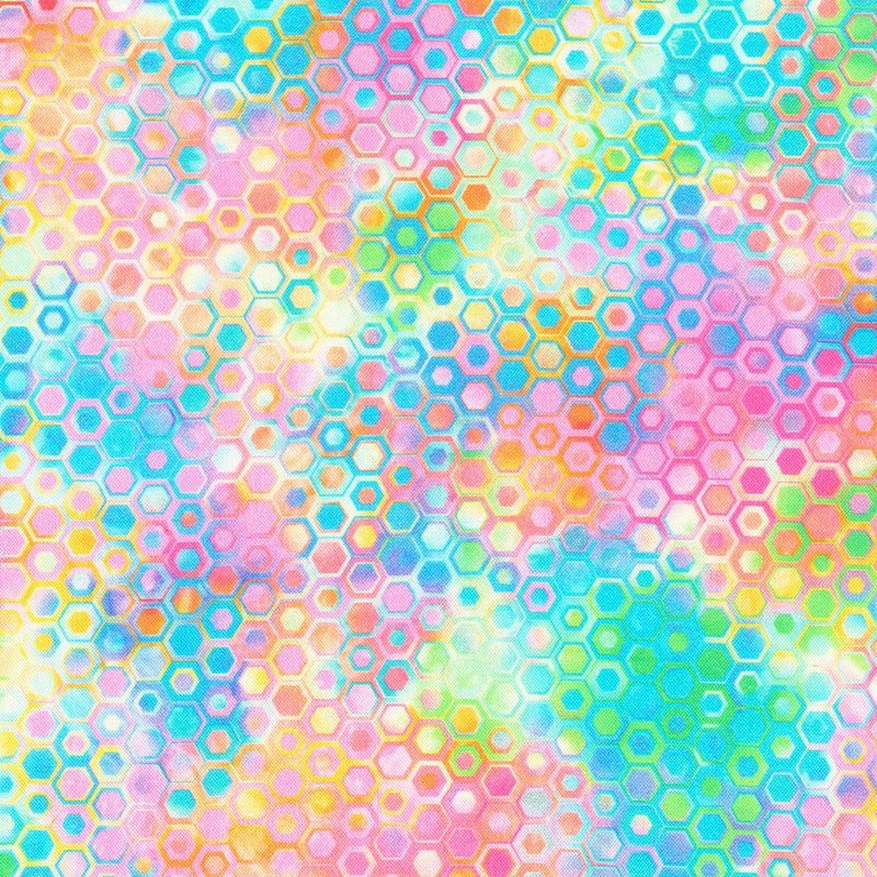 Robert Kaufman Phantasma Hexagons Pastel Fabric