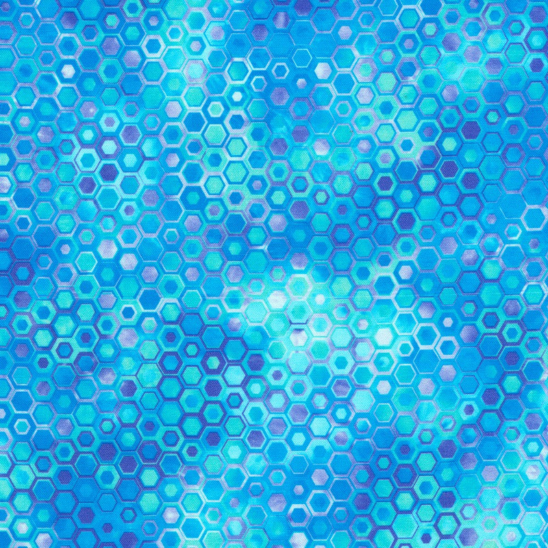 Robert Kaufman Phantasma Hexagons Pool Fabric