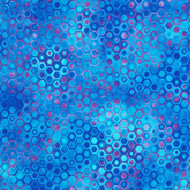 Robert Kaufman Phantasma Hexagons Azure Fabric