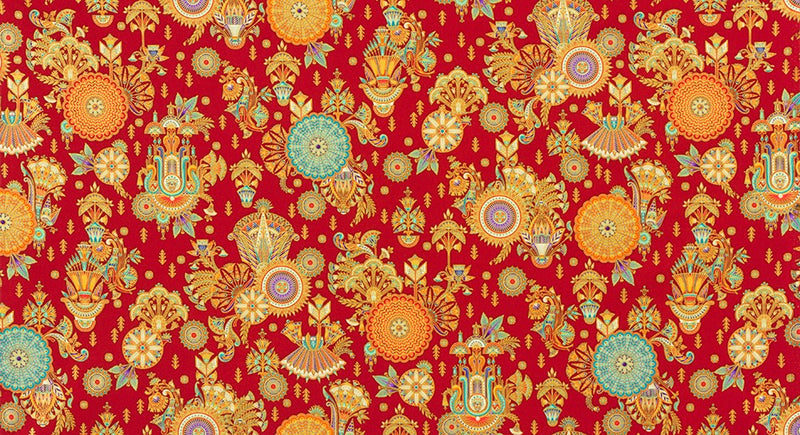 Robert Kaufman Ancient Beauty Crimson Fabric