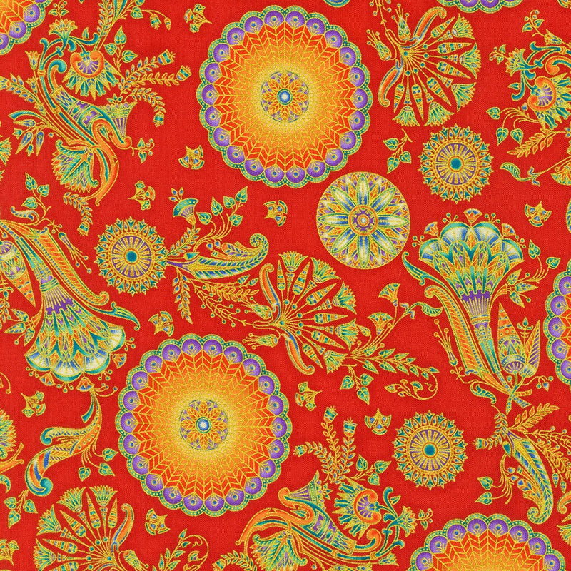 Robert Kaufman Ancient Beauty Garnet Fabric