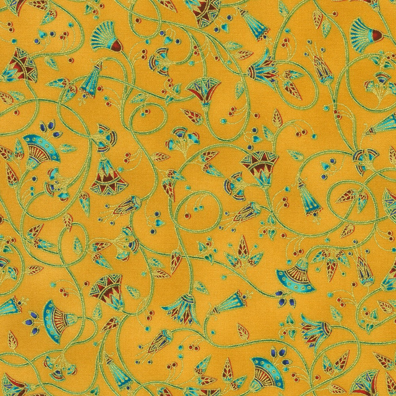 Robert Kaufman Ancient Beauty Gold Fabric