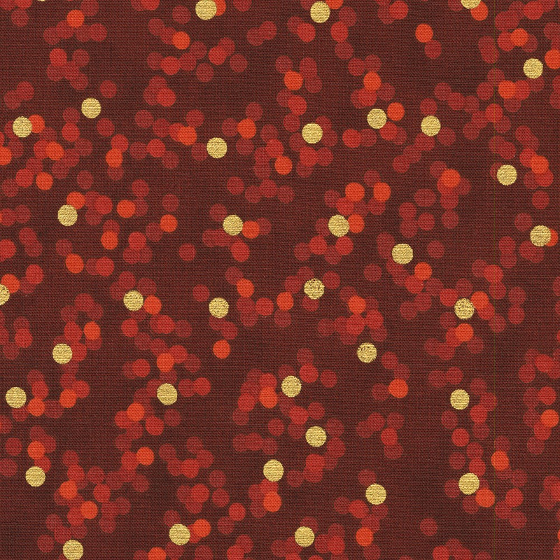 Robert Kaufman Sweet Pumpkin Spice Dots Cranberry Fabric