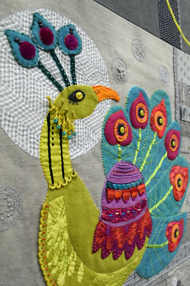 Sue Spargo Peacock Block Pattern