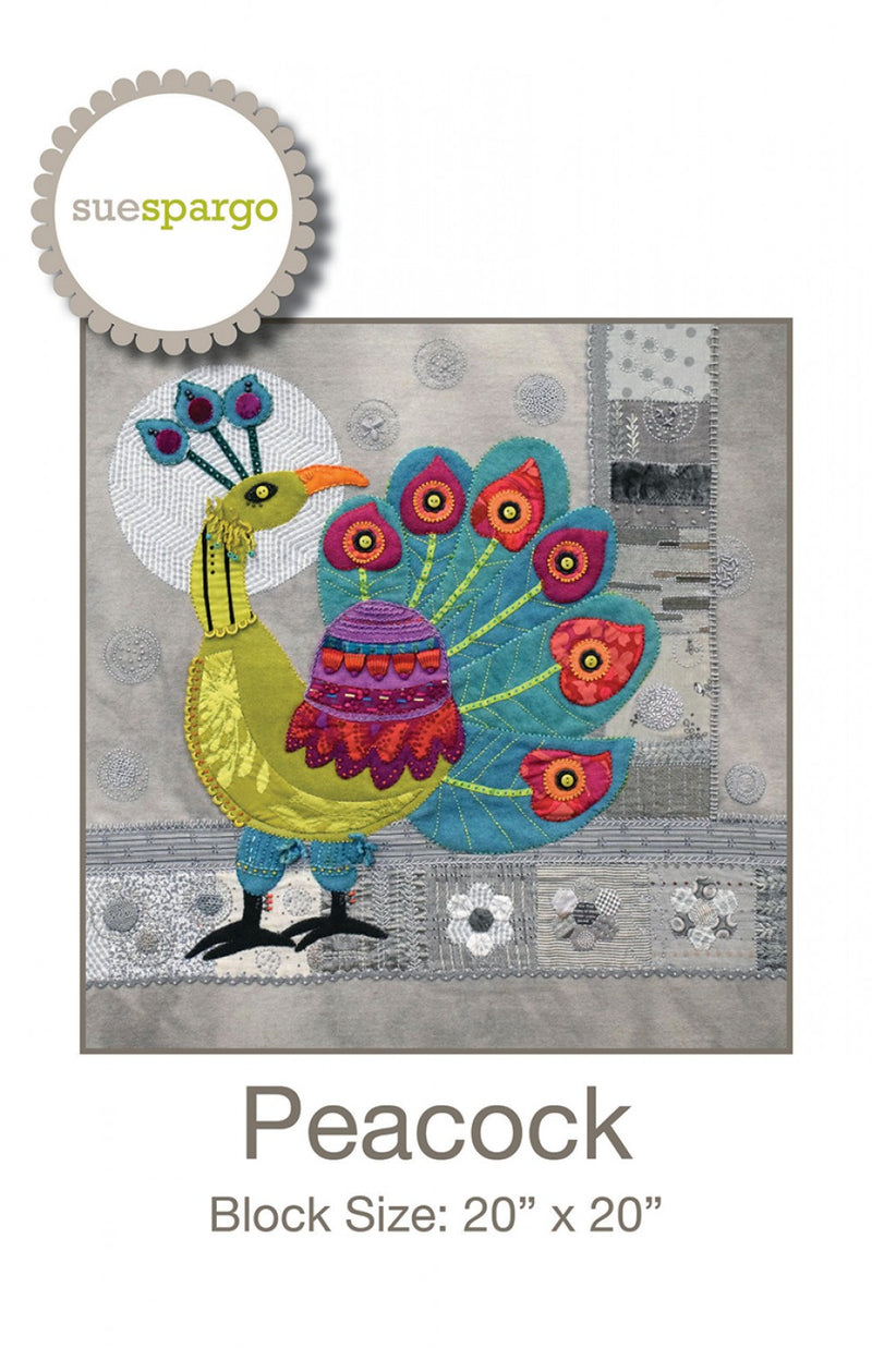 Sue Spargo Peacock Block Pattern