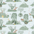 Dear Stella Forest Fable Forest Toile Seafoam Fabric