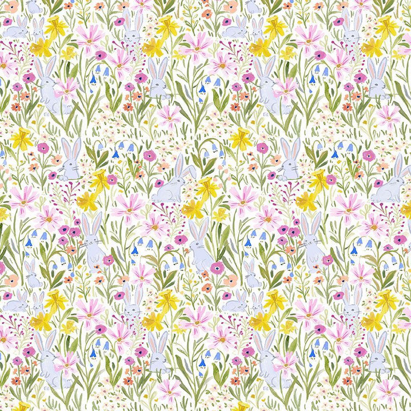 Dear Stella Spring It On White Ear-Resistable Digital Print Fabric