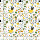 Dear Stella Sweet Purrenials Bunny Slippers White Fabric