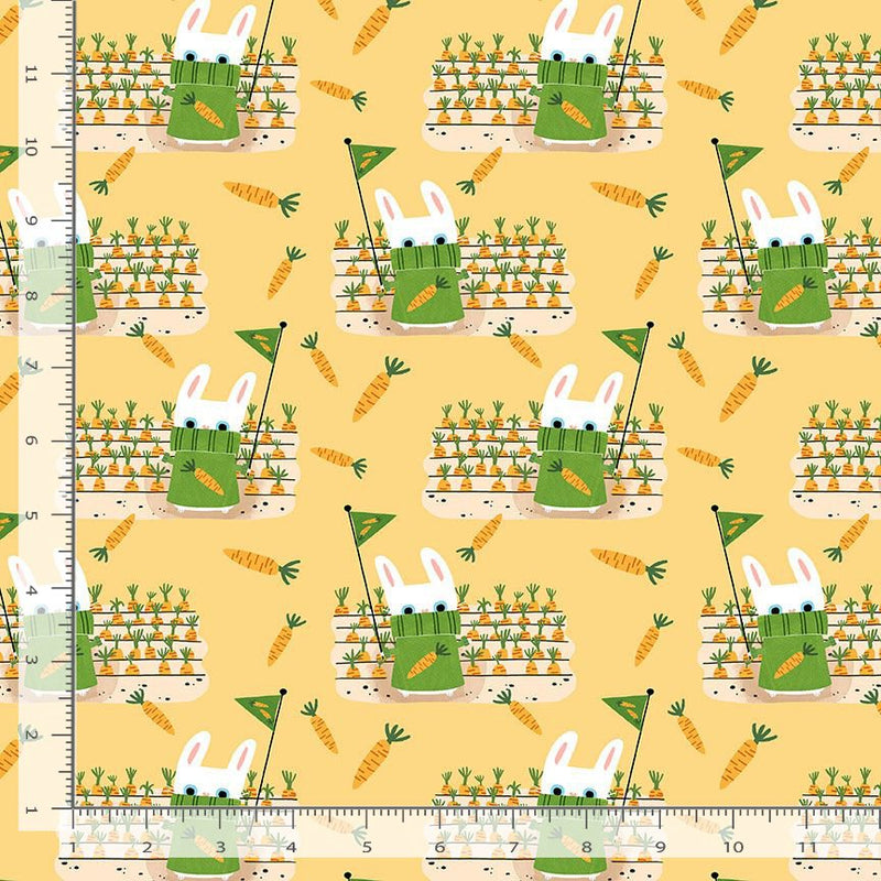 Dear Stella Sweet Purrenials Hippity Hoppity Sunshine Fabric