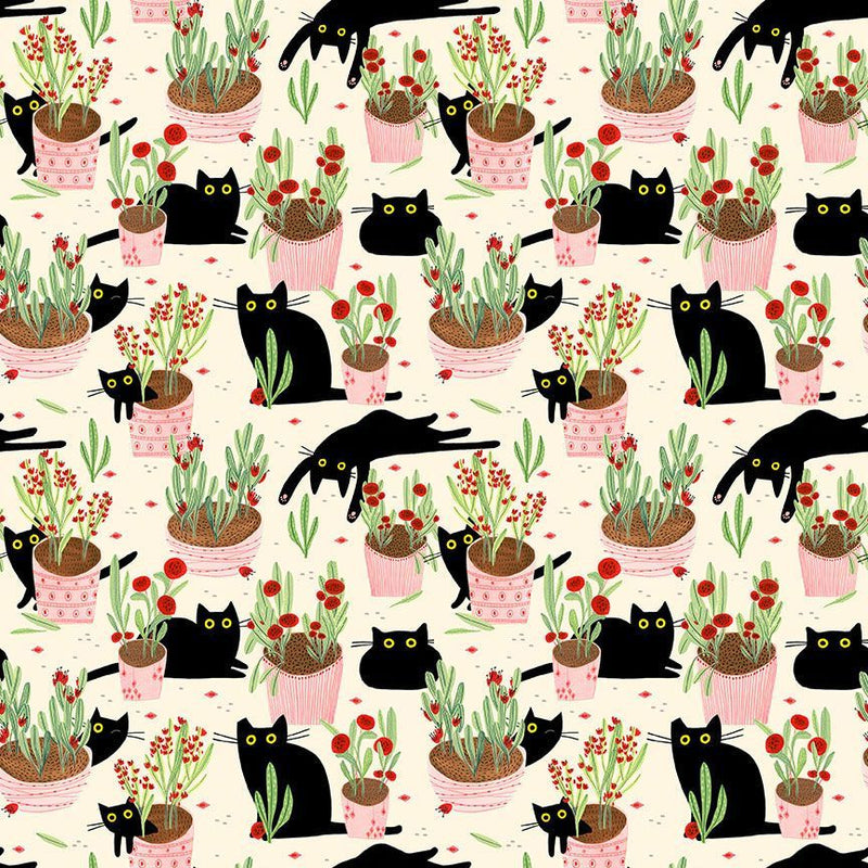 Dear Stella Sweet Purrenials Amewsing Dawn Fabric