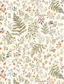 Dear Stella Little Forest Autumn Ferns And Leaves Cream Fabric