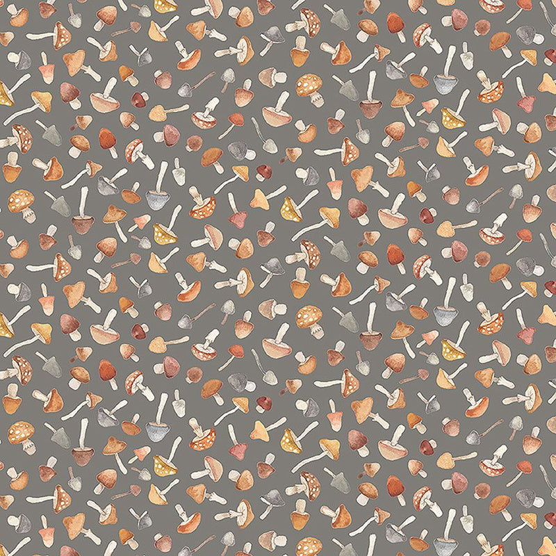 Dear Stella Count On Me Fungi Pewter Fabric