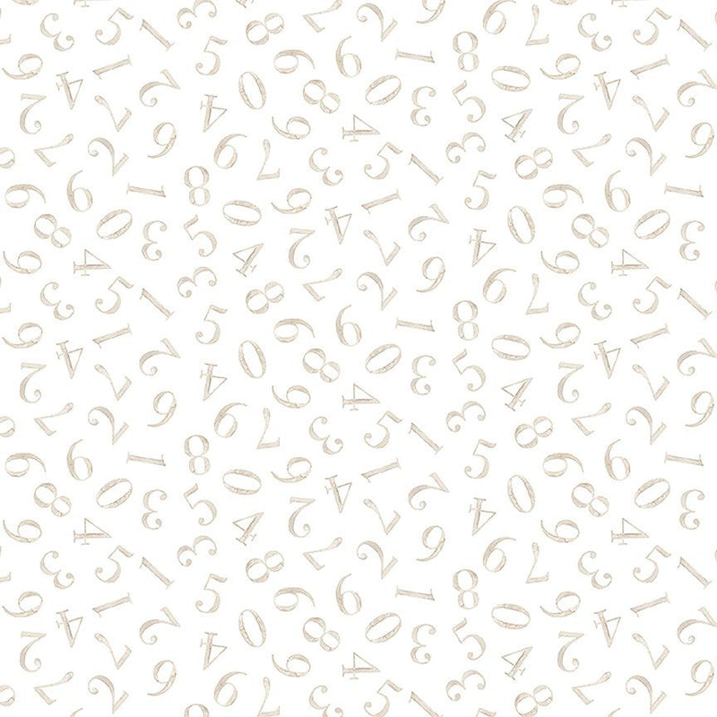 Dear Stella Count On Me Numbers White Fabric