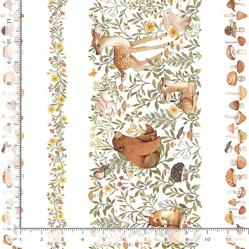 Dear Stella Count On Me Woodland Friends Stripe Fabric
