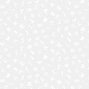 Dear Stella Monochrome Easy As ABC White on White Fabric