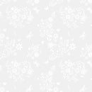 Dear Stella Monochrome In Bloom White on White Fabric