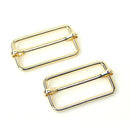 Sallie Tomato Two Slider Buckles 1 1/2 Inch Gold