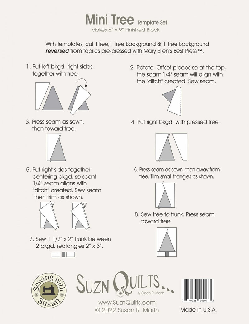 Mini Tree Template Set by Suzn Quilts