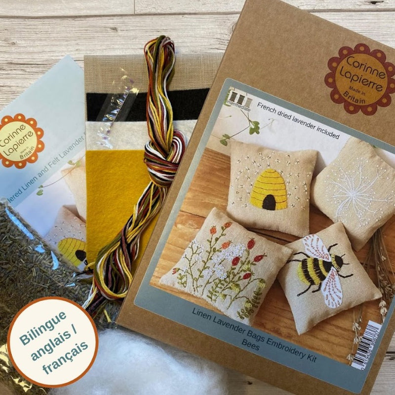 Corinne Lapierre Linen Lavender Bags Bee Craft Kit