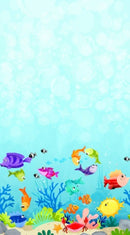 Clothworks Under The Sea Border Light Blue Fabric