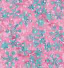 Windham Fabrics Wonderful Feeling Snowflakes Pink Batik Fabric