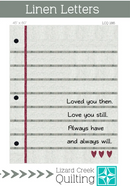 Linen Letters Quilt Pattern by Lizard Creek Quilting