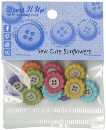 Dress It Up Sew Cute Sunflower Buttons