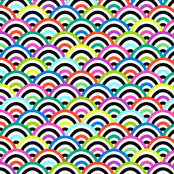 Studio E Black & White Touch of Color Rainbows Fabric ONLINE ONLY