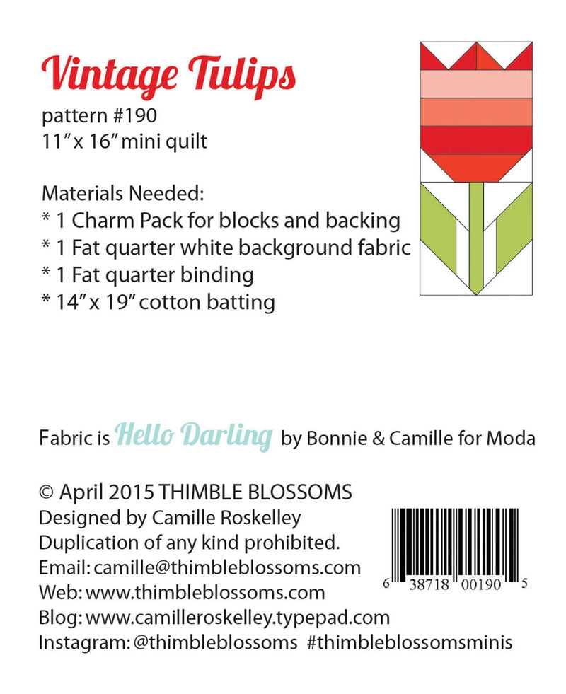 Thimble Blossoms Mini Vintage Tulips Quilt Pattern
