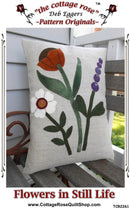 The Cottage Rose Flowers In Still Life Wool Applique Pattern