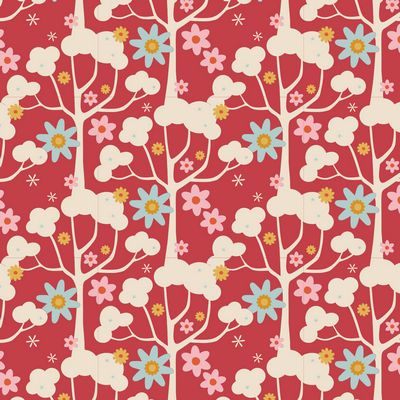 Tilda Jubilee Red Wildgarden Fabric