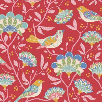 Tilda Jubilee Red Bird Tree Fabric