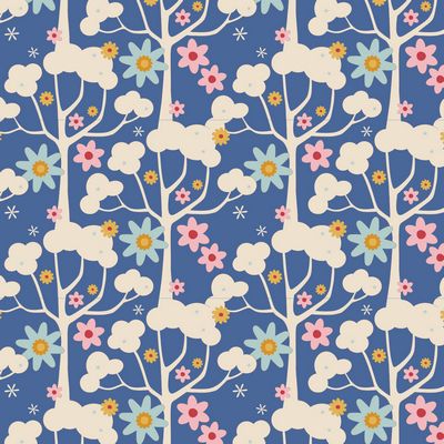 Tilda Jubilee Blue Wildgarden Fabric