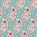 Tilda Jubilee Teal Teardrop Fabric