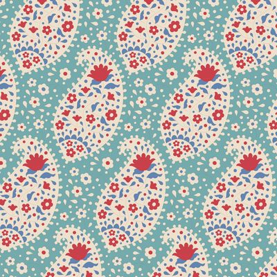 Tilda Jubilee Teal Teardrop Fabric