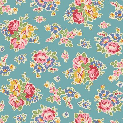 Tilda Jubilee Teal Sue Fabric