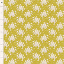 Tilda Sunday Brunch White Flower Sour Yellow Fabric