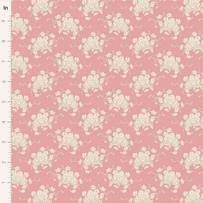 Tilda Sunday Brunch White Flower Pink Fabric