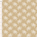 Tilda Sunday Brunch White Flower Sand Fabric