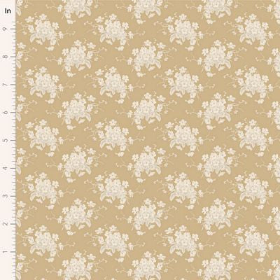 Tilda Sunday Brunch White Flower Sand Fabric