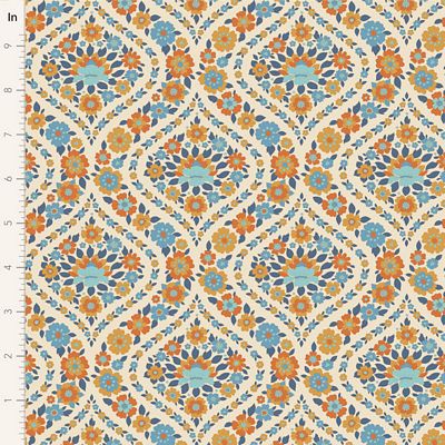 Tilda Wallflower Bianca Blue Fabric