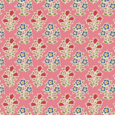 Tilda Jubilee Pink Farm Flowers Fabric