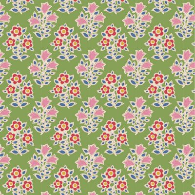 Tilda Jubilee Green Farm Flowers Fabric