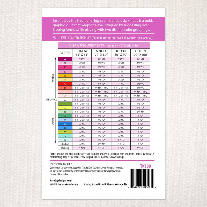 Kinetik Quilt Pattern