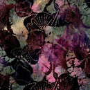 TT Chateau Ginkgo Leaves Merlot Tonga Batik Fabric