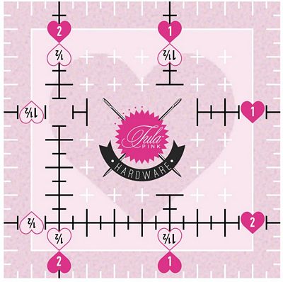 PREORDER Tula Pink Non Slip 2.5 x 2.5 Heart Ruler