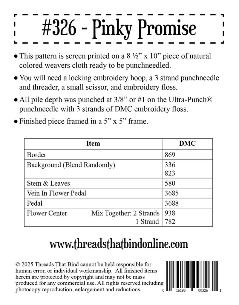 Pinky Promise Punch Needle Pattern