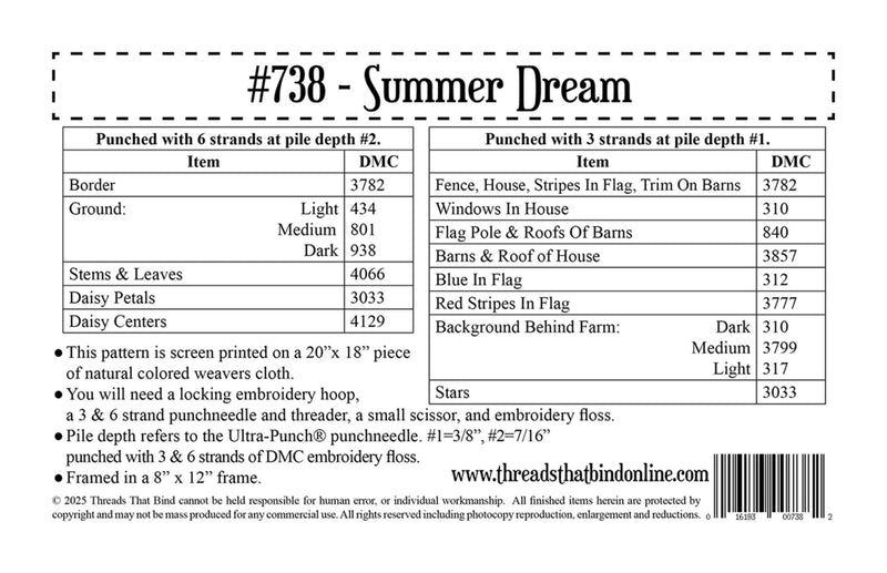 Summer Dream Punch Needle Pattern