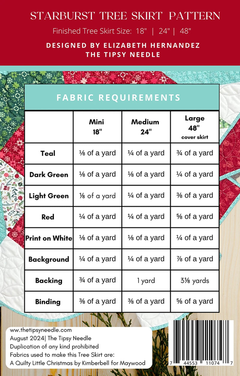 Starburst Christmas Tree Skirt Pattern